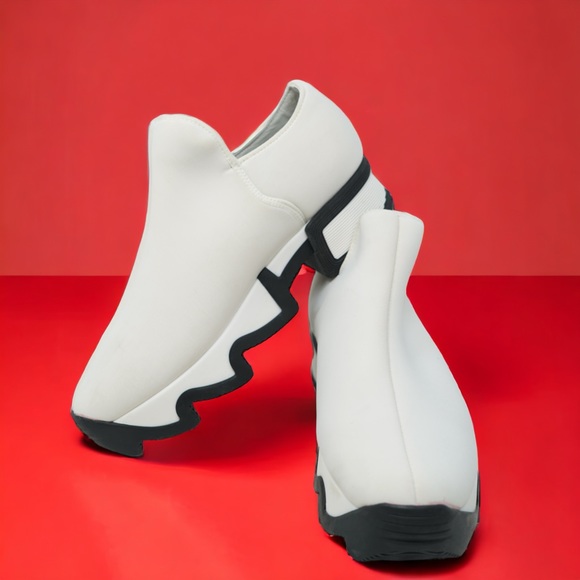 iRi NYC Black & White Neoprene Loafer Platform Shoes WES I Low Top EU 39.5 US 9 - Picture 3 of 8